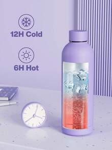 Meoky Botella de agua aislada de 17oz, diseño único de boca pequeña, mantiene frío hasta 12 horas, material de acero inoxidable de doble pared, diseño a prueba de fugas, ideal para deportes, fitness, viajes y escuela. - Morado - Ver 4