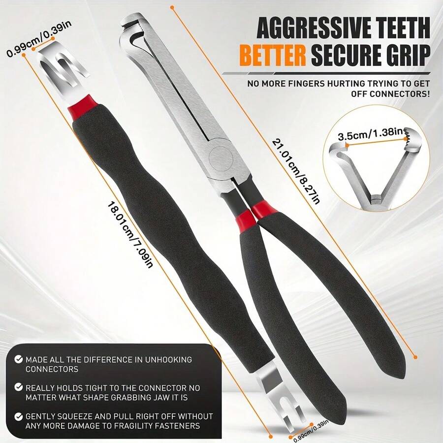 2-Pack Black Anti-Rust Carbon Steel Electrical Connector Disconnect Pliers - Specialized Locking Tab Release Tool For MAF Sensors, Fuel Injectors & Ignition Coils, Pigtail Separator For Auto Electrical Repair - 2 Black - View 1