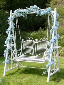 1pc Light Blue Artificial Chrysanthemum Vine, Soft Synthetic Spring Floral Garland With Delicate Petals, Suitable For Wedding Party Home Living Room Wall Balcony Railing Dining Table Decoration - Multicolor - View 3