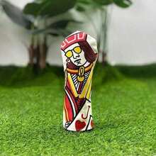 Embroidered Golf Club Headcover - Synthetic Material, Colorful Playing Card Design, Protective Fashion Accessory, Golf Club | Fashion Headcover | Colorful Embroidery - C - View 10