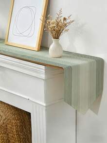 1pc,Crafted Table Runner,Modern Gradient Triangle Table Runner,Simple Striped Pattern Table Runner,Pointed Asymmetric Tablecloth,Suitable For Dining Table,Coffee Table,Home Decor,Durable Kitchen And Restaurant Decoration,Dining Table Decor - Light Green - View 5