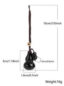 1pc Natural Stone Gourd Charm Keychain Crystal Tiger Eye Pendant DIY Braided Cord Car Hanging Bag Decoration Calabash Ornament H903 - Pendant - View 7