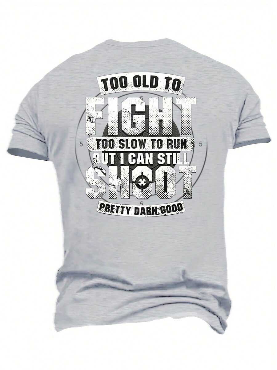 Men's Plus Size T-Shirt With Hammer Skull Pattern - Gray 1 - View 1