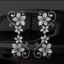 1pc Shiny Vine Floral Car Sticker, Plant & Flower Pattern, Self-Adhesive, No Residue, Easy To Install, Suitable For Cars, Trucks, Motorcycles, Glass Windows, Laptops, Plant Lovers, Etc. - one-size - View 10