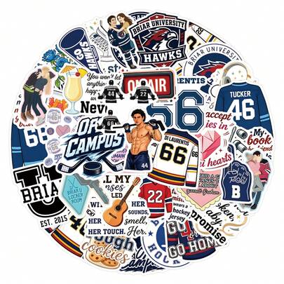 52PCS Off Campus Stickers Aesthetics Stickers Scrapbooking, Diary, Laptop, Bumper, Skateboard, Water Bottle, Computer, Phone Greeting Cards, Photo Albums, Furniture, Stickers