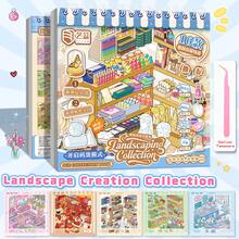 2026 New Arrival, 3D Visual Effect Scene Stickers, Immersive Handmade Collage & Coloring Stickers, Miniature Landscape Stickers, Character / Animal / Plant / House Educational Interactive Handmade Toys, Unlock Creative Time, Collectible 3D Landscape Treasure! - Landscape Stickers - View 11