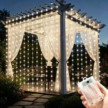 LED Curtain Lights Wedding Anniversary Home Decor String Lights Birthday Decoration String Lights Outdoor String Lights Garden Decor Outdoor Lighting Battery Box (Batteries Not Included) - Battery Box Curtain Light - View 2