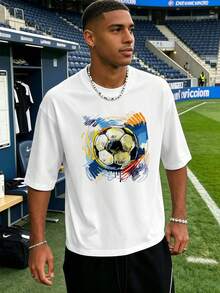 Men T-Shirt Co-Ords - White - View 2