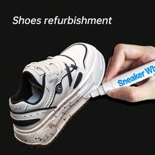 1pc White Shoe Edge Whitening Pen, Repair Pen, Marker Pen, White Shoe Edge Yellowing Removal Whitening Antioxidant Agent, White Shoe Surface Color Touch-Up Paint Pen, Shoe Toe Scuff And Scratch Repair Pen - Multicolor - View 2