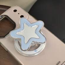 1pc Cute Cartoon Star Mirror Slouchy Phone Stand, Compatible With MagSafe, Strong Magnetic Adsorption, Telescopic Desktop Air Cushion Phone Holder - Multicolor - View 4