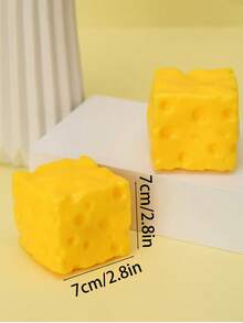 Cheese Shaped Decorative Ornament, Desktop Bedroom Decor, Creative Birthday Gift, Holiday Gift - Multicolor - View 4