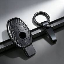Carbon Style ABS Car Key Case Cover Fob Keychain For A B C E Class GLS GLA GLK GLC CLS CLA AMG W204 W205 W212 W176 - A - View 4