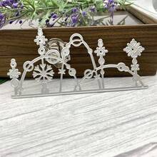 Die Cuts For Card Making, Hanging Bulb Stars Cutting Dies Winter Snowflake Dies Stencils Embossing Template For Scrapbooking DIY Cards Album Crafts Supplies - Silver-white - View 2
