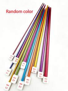 11pcs Colorful Aluminum Crochet Hook Set 2.0-8.0mm Long Straight Knitting Needles With Size Markings, Smooth Crochet Hooks For Tapestry And Doll Making, Beginner Friendly 2mm-8mm - Afghan Crochet Hook - View 6