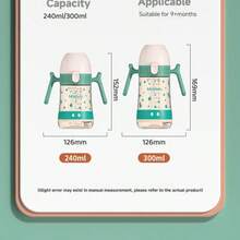 1pc Rabbit PP Material 240ML/300ML Temperature Sensitive Flip Lid Baby Bottle, Suitable For Home And Travel, 3 Colors Available - Red/Green/Brown - View 2