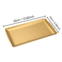 1 Stück rechteckiges Grilltablett aus Edelstahl, goldene Grillplatte, Serviertablett, Backform, Speiseplatte, Partyplatte, Dessertteller, Kuchenständer, Obstteller, Snackteller, Küchenzubehör, geeignet für Zuhause, Küche und Weihnachtsgeschenke - Gold - Übersicht 10