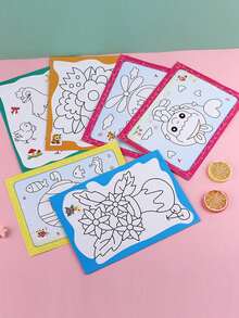 10pcs DIY Watercolor Doodle Boards - Creative Painting Set, Includes 4 Colors Mini Watercolors - Multicolor - View 7