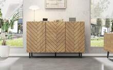 Aparador 120 cm Natural de Particle Board con almacenamiento - Natural - Ver 3