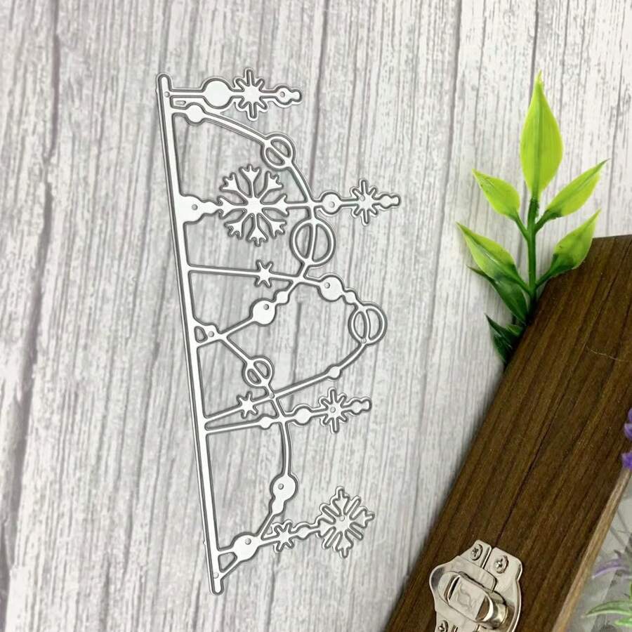 Die Cuts For Card Making, Hanging Bulb Stars Cutting Dies Winter Snowflake Dies Stencils Embossing Template For Scrapbooking DIY Cards Album Crafts Supplies - Silver-white - View 1