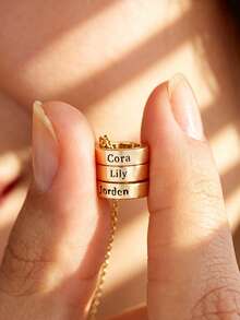 [ZzAi Custom]Collier de pierre de naissance, Collier de pierre de naissance personnalisé avec feuille, 1-3 pierres de naissance, Style Or/Argent, 4 styles de pierres de naissance différents disponibles, Bijoux de famille, Bijoux de pierre de naissance, Cadeau pour maman, Boîte cadeau de Noël pour femmes - Style de bague - chaud - Voir 4