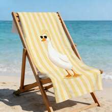 1件超柔軟趣味鴨花紋海灘毛巾，適用海灘、泳池派對，度假海灘配件，海灘毯泳池毛巾 - style6 - 查看 9