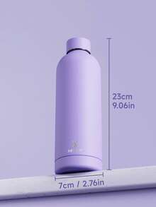 Meoky Botella de agua aislada de 17oz, diseño único de boca pequeña, mantiene frío hasta 12 horas, material de acero inoxidable de doble pared, diseño a prueba de fugas, ideal para deportes, fitness, viajes y escuela. - Morado - Ver 7