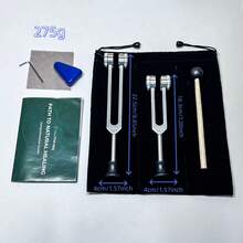 1 Set Combinación de Diapasones de Aleación de Aluminio Plateado - Diapasón de Limpieza de Oídos y Yoga Adecuado para Mujeres y Hombres Relajación del Alma y la Mente Gran Regalo 128Hz Emparejado con 256Hz/432Hz/528Hz Combinación de 2 Piezas de Diapasones con Base, Martillo Negro, Paño de Limpieza Blanco, Soporte Estable Azul del Fabricante - plata - Ver 9