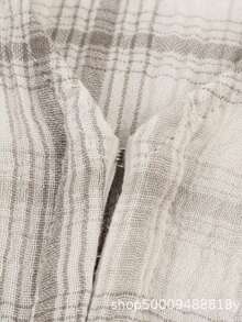Short Plaid Dress With V-Neck, Fitted Waist, European Style, New Spring Collection - Light Grey - View 4