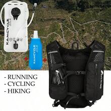 中性跑步補水背心，含 2L 水囊與 500ML 水瓶，補水背包，水背包，跑步補水背心背包，透氣跑步背包，水瓶收納越野跑背包，適用於馬拉松、徒步、騎行 - 背包+2L水袋+500ML水杯 - 查看 1