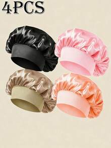 1/4 buah Topi Tidur Elastis Wanita 2026, Topi Pelindung Rambut Lembut dan Nyaman Warna Polos Musim Panas, Aksesori Fashion Ringan untuk Penggunaan Sehari-hari, Hadiah - MultiWarna - View 9