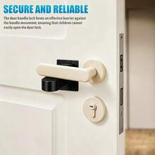 2pcs Drill-Free Safety Door Handle Lock, Protective Door Bar Lock, Strong Adhesive Protective Lock, Suitable For Indoor Doors, Prevent Pets From Opening Doors - Irregular - View 4