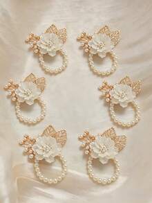 1件/2件/6件貝殼形玫瑰花金屬合金高級胸花與手腕花套組，適合新郎、新娘婚禮訂婚穿著、活動、派對 - A - 查看 17