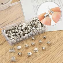 50 piezas de respaldos de pasador con cierre de de metal, diseño de resorte sin herramientas, 0.4 pulgadas para broche/solapa/pin de esmalte, mango antideslizante y antidaño, adecuado para manualidades DIY y distintivos - A - Ver 6