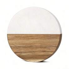 Heat Resistant Non-Slip Marble Acacia Wood Spliced Coasters, Round Square Hexagon Shapes Elegant Table Protector Pad For Hot Mugs Cookware, Compact Decor Accessory Suitable For Home Kitchen Dining Table Daily Household Dining Scenes - Multicolor - View 14