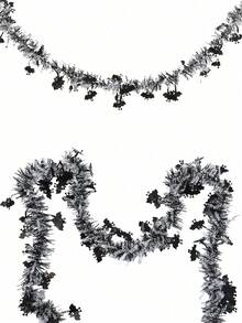 1/2/5Pcs Black Silver Glitter Bat Garland, Halloween Themed Baby Gender Reveal Party Decor, Newborn Baptism & 1st Birthday Wall Hanging Ornament - Multicolor - View 8
