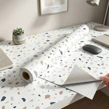 1 Roll Fresh Terrazzo Pattern Self-Adhesive Wallpaper, Vinyl Material Removable Wallpaper, Modern Minimalist Style, Ins Style Decoration, Kitchen Backsplash, Stove, Disinfection Cabinet, Cabinet, Art Wall, Home Decor, Wall Decor, Kitchen Decor - 1PC - View 9