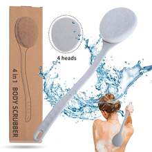 Cepillo de baño exfoliante 4 en 1 con mango largo, cepillo para la espalda, cepillo de ducha, esponja de limpieza corporal - Multicolor - Ver 2