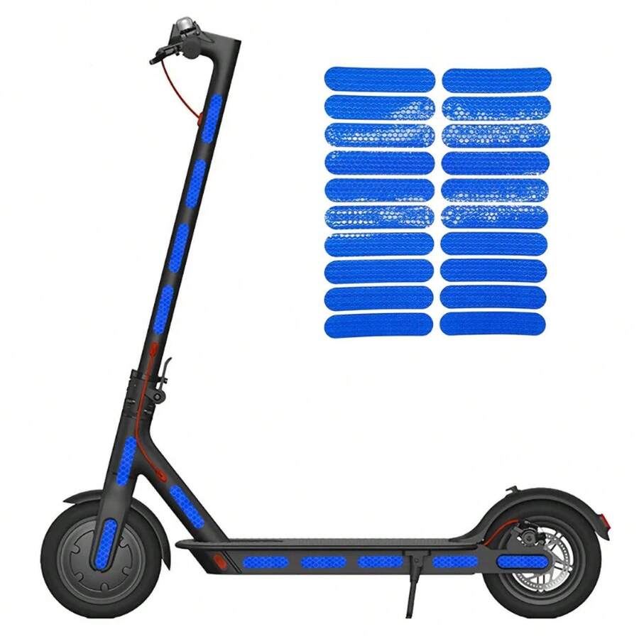 Películas reflectantes de advertencia brillantes para vehículos eléctricos y motocicletas, tiras reflectantes para llantas, accesorios decorativos modificados para mejorar la visibilidad nocturna y la protección de en los viajes. - A - Ver 1