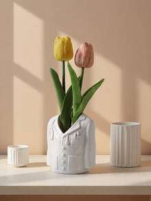 1pc Resin Doctor White Coat Planter, Medical Theme Flower Pot With Stethoscope, Indoor Plant Decorative Planter, Suitable For Home Office Desk Shelf, Also A Creative Gift For Doctors, Nurses, Medical Students - Doctor Vase - View 7