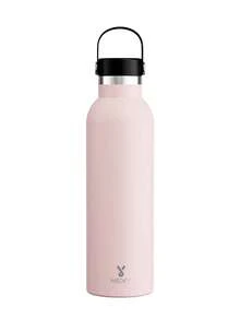 Meoky 26oz/750ml 真空保溫不鏽鋼大容量水壺，附攜帶式手把蓋，長效保溫保冷旅行水瓶，適用於登山、露營、戶外運動、學校及日常使用 - 粉色 - 查看 8