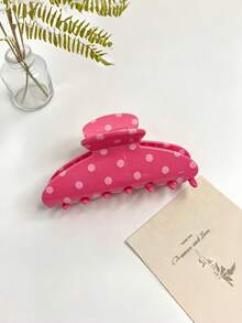 1pc Polka Dot Hair Clip, Acrylic Hair Claw, Vintage Sweet Women's Hair Accessory - Multicolor - View 5