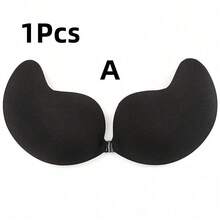 1pc Black Front-Clasp Mango Shaped Silicone Breast Petals, Push-Up / Invisible / Non-Slip / Self-Adhesive / Strapless / Breathable - Multicolor - View 10