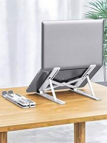 1pc Laptop Stand, Ergonomic Portable, Plastic Phone Holder, 10 Adjustable Angles, Suitable For 12-18 Inch Laptops, Ideal For Office, Study, Bedroom And Travel - A - View 2