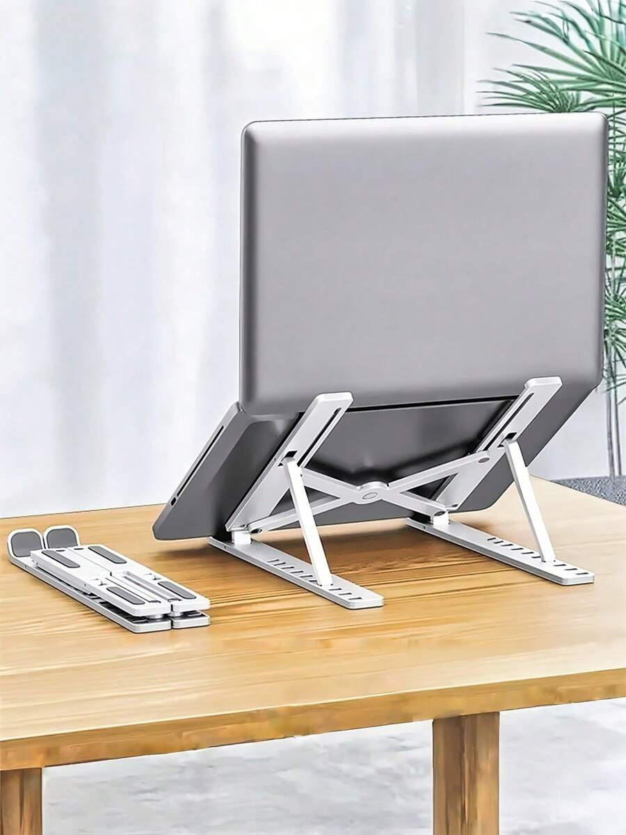 1pc Laptop Stand, Ergonomic Portable, Plastic Phone Holder, 10 Adjustable Angles, Suitable For 12-18 Inch Laptops, Ideal For Office, Study, Bedroom And Travel