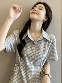 Women Blouses & Shirts - Baby Blue - View 9