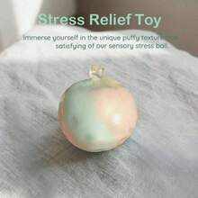 Pelota de estrés con efecto craquelado recubierta de cera, pelota sensorial crujiente arcoíris, juguete táctil de goma suave para las yemas de los dedos con efecto craquelado, pelota de estrés crujiente de plástico de colores, pelota sensorial de rebote lento para aliviar la ansiedad y mejorar la concentración (opciones multicolor) - Multicolor - Ver 8