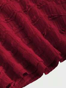 Solid Color Halter Tops With Drawstring At The Bust, Y2K Style For Women - Dark Red - View 5