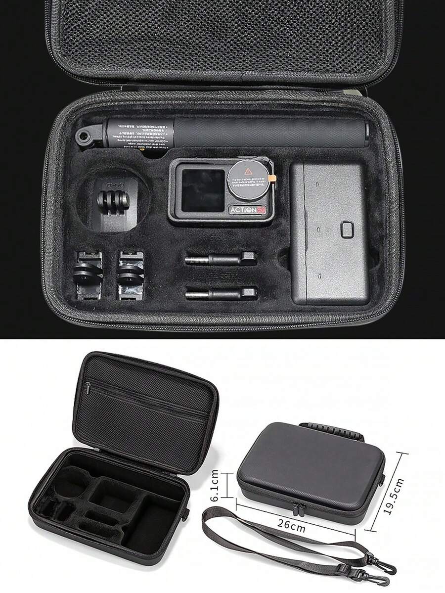 MIAOTU Camera Storage Bag For Osmo Action 6, EVA Hard Shell Storage Box With Shoulder Strap, Precise Compartment Action Camera Accessories Carrying Bag, Suitable For Travel, Outdoor Shooting And Vlog - View 1