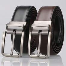 1pc Reversible Men's Belt, Alloy Buckle Rotatable, 2 Colors In 1 Belt, Brown/Black, Buckle Rotation For Color Change, Casual Fashion, Jeans Matching, Casual Pants Matching - Black and Brown - View 2