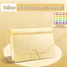 A6 13-Compartment Multi-Layer Document Bag For Organizing Exam Papers, Accordion-Style Mini Folder, Large Capacity, Includes Stickers, Multi-Layer Folder With Categorized Extension Pockets, Paper Organizer, Back-To-School - Multicolor - View 15